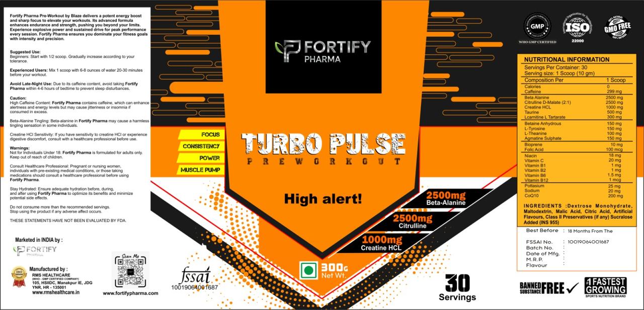 Turbo Pulse Pre Workout (Fruit Punch) - Image 2